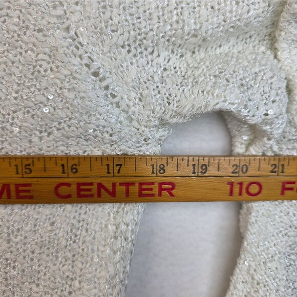 FDJ French Dressing Sequined Tunic XS White Sparkle NYE Dainty Fairy y2k New - Picture 12 of 14